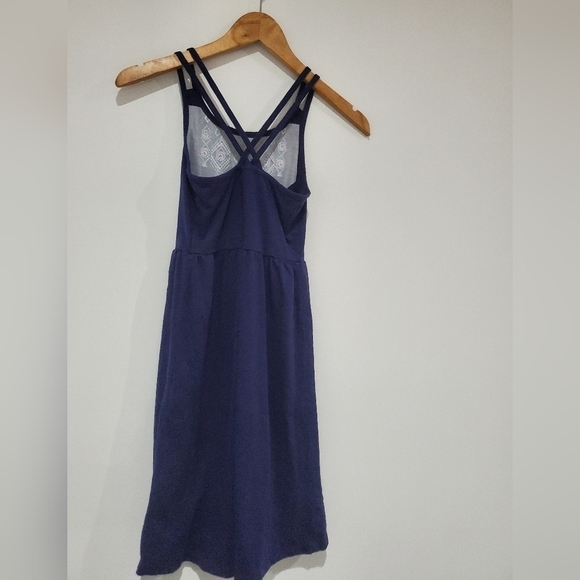 Gymboree high-low midi embroidered spaghetti strap navy dress size M/8 - Picture 3 of 3
